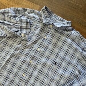 Polo Ralph Lauren Men's Blue Plaid Button Down Sz 3XB Preppy Casual